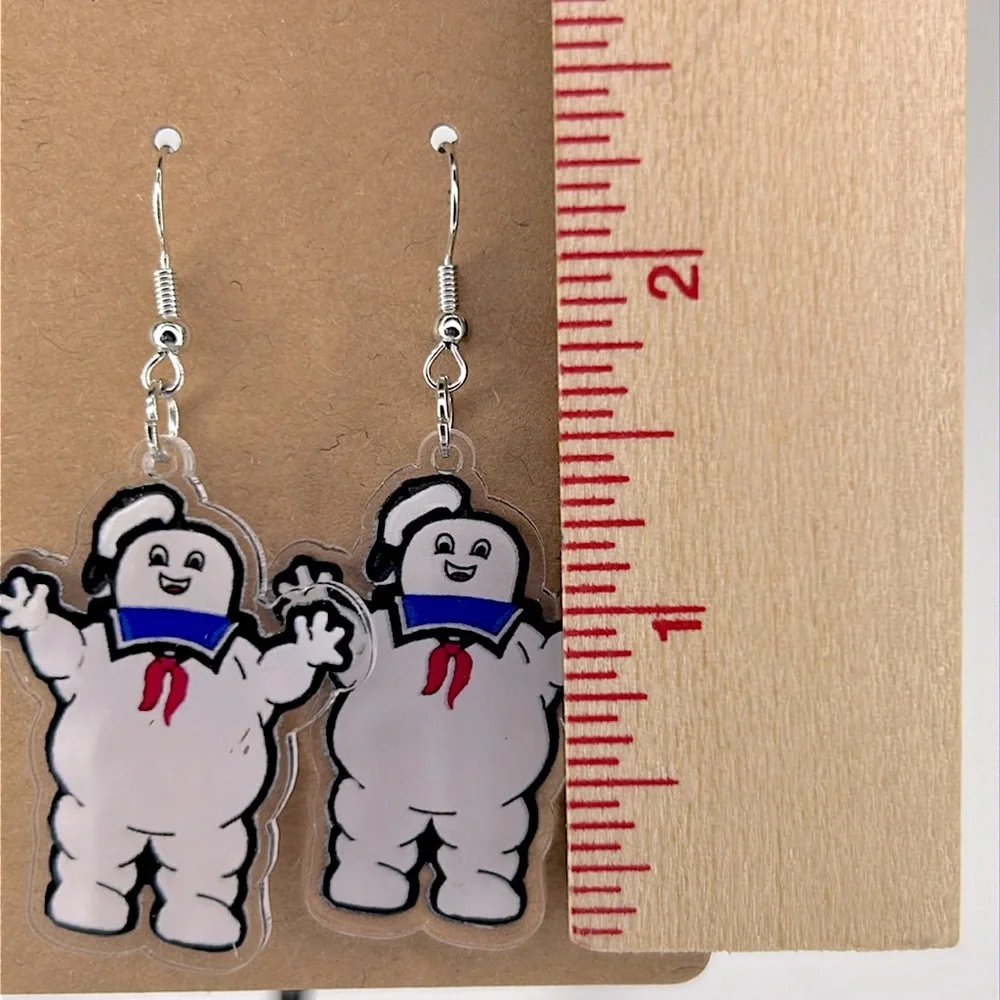 Marshmallow Man Acrylic Dangle Earrings Fashion Jewelry